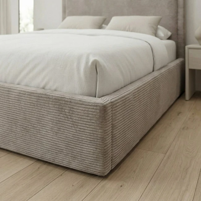 Κρεβάτι Velar Megapap υφασμάτινο με αποθηκευτικό χώρο χρώμα μόκα 160x200εκ.