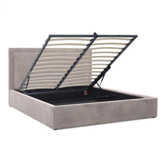 Κρεβάτι Velar Megapap υφασμάτινο με αποθηκευτικό χώρο χρώμα μόκα 160x200εκ.