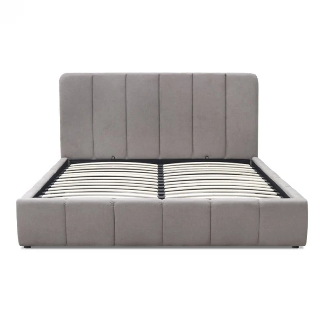 Κρεβάτι Nival Megapap υφασμάτινο με αποθηκευτικό χώρο χρώμα μπεζ 160x200εκ.