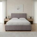 Κρεβάτι Olmo Megapap βελούδινο με αποθηκευτικό χώρο χρώμα γκρι 150x200εκ.