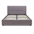 Κρεβάτι Olmo Megapap βελούδινο με αποθηκευτικό χώρο χρώμα γκρι 150x200εκ.