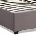 Κρεβάτι Olmo Megapap βελούδινο με αποθηκευτικό χώρο χρώμα γκρι 150x200εκ.