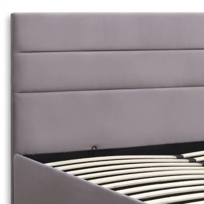 Κρεβάτι Olmo Megapap βελούδινο με αποθηκευτικό χώρο χρώμα γκρι 160x200εκ.