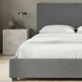 Κρεβάτι Verona Megapap υφασμάτινο με αποθηκευτικό χώρο χρώμα ανθρακί 160x200εκ.