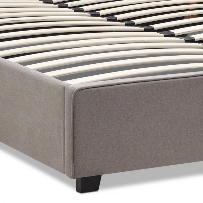 Κρεβάτι Verona Megapap υφασμάτινο με αποθηκευτικό χώρο χρώμα γκρι - μπεζ 160x200εκ.