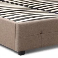 Κρεβάτι Iro Megapap υφασμάτινο με αποθηκευτικό χώρο χρώμα μπεζ - καφέ 150x200εκ.