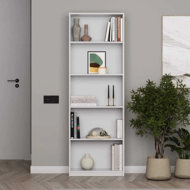 Βιβλιοθήκη μελαμίνης Max Megapap σε χρώμα λευκό 58x23x170εκ. Βιβλιοθήκη μελαμίνης Max Megapap σε χρώμα λευκό 58x23x170εκ.