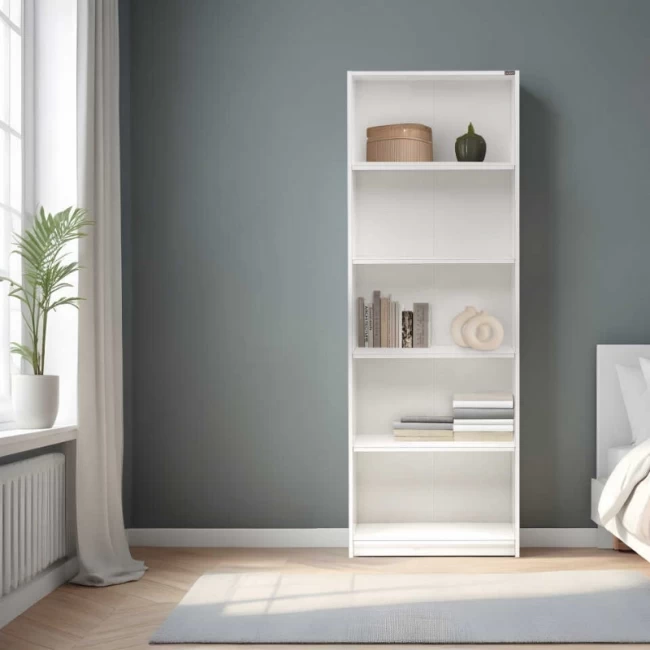 Βιβλιοθήκη μελαμίνης Max Megapap σε χρώμα λευκό 58x23x170εκ. Βιβλιοθήκη μελαμίνης Max Megapap σε χρώμα λευκό 58x23x170εκ.