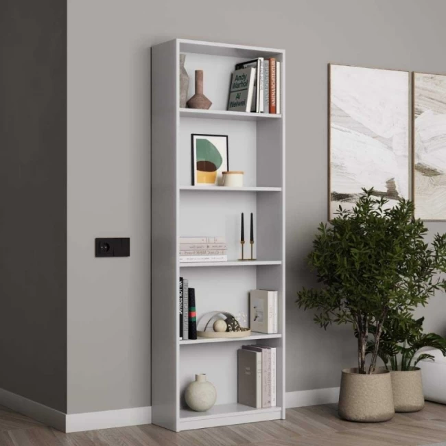 Βιβλιοθήκη μελαμίνης Max Megapap σε χρώμα λευκό 58x23x170εκ. Βιβλιοθήκη μελαμίνης Max Megapap σε χρώμα λευκό 58x23x170εκ.