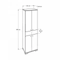 Ντουλάπα ρούχων Diamond Megapap δίφυλλη σε χρώμα λευκό 60x38x187εκ.