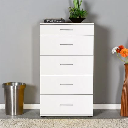 Συρταριέρα Trendline Megapap χρώμα λευκό 60x44x108εκ. Συρταριέρα Trendline Megapap χρώμα λευκό 60x44x108εκ.
