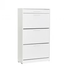 Παπουτσοθήκη Flat Megapap 18 ζεύγων χρώμα λευκό 75x29x128εκ.