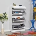 Παπουτσοθήκη μελαμίνης Flat Megapap 18 ζεύγων σε χρώμα λευκό 75x29x128εκ. Παπουτσοθήκη μελαμίνης Flat Megapap 18 ζεύγων σε χρώμα λευκό 75x29x128εκ.
