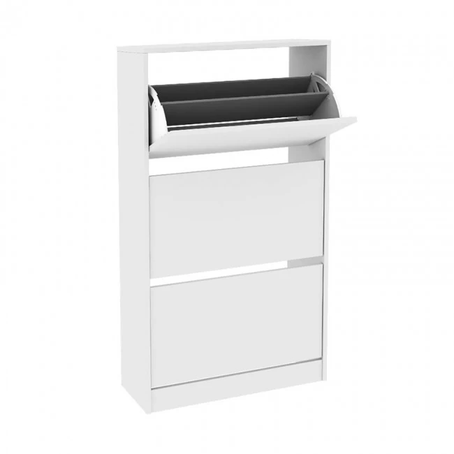 Παπουτσοθήκη μελαμίνης Flat Duo Megapap 18 ζεύγων σε χρώμα λευκό 73x26x119εκ. Παπουτσοθήκη μελαμίνης Flat Duo Megapap 18 ζεύγων σε χρώμα λευκό 73x26x119εκ.