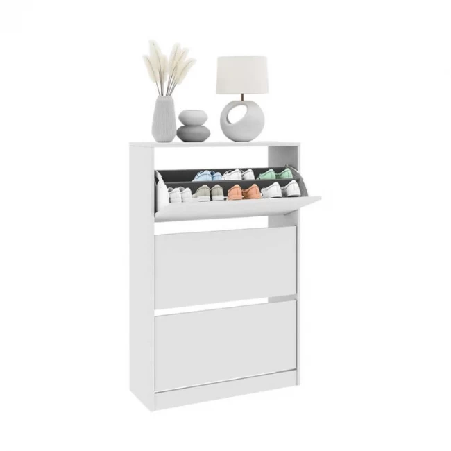 Παπουτσοθήκη μελαμίνης Flat Duo Megapap 18 ζεύγων σε χρώμα λευκό 73x26x119εκ. Παπουτσοθήκη μελαμίνης Flat Duo Megapap 18 ζεύγων σε χρώμα λευκό 73x26x119εκ.