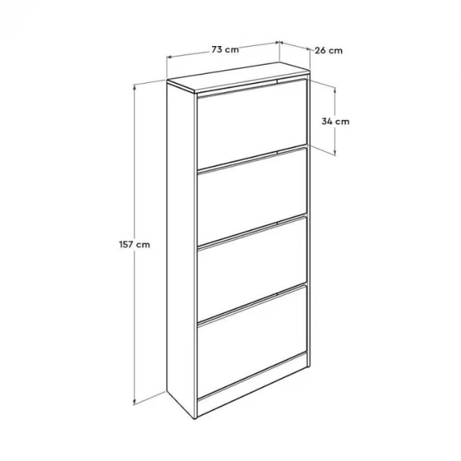 Παπουτσοθήκη μελαμίνης Flat Duo Megapap 24 ζευγών σε χρώμα λευκό 73x26x157εκ. Παπουτσοθήκη μελαμίνης Flat Duo Megapap 24 ζευγών σε χρώμα λευκό 73x26x157εκ.
