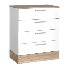 Συρταριέρα Base Megapap χρώμα oak - λευκό 72x40x88εκ.