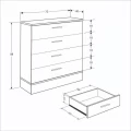 Συρταριέρα μελαμίνης Base Megapap χρώμα oak - λευκό 72x40x88εκ.