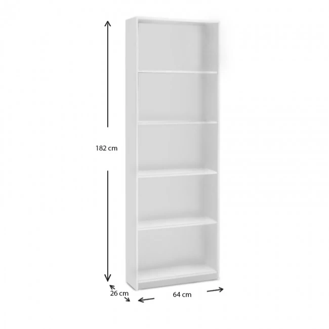 Βιβλιοθήκη μελαμίνης Max Megapap χρώμα λευκό 64x26x182εκ. Βιβλιοθήκη μελαμίνης Max Megapap χρώμα λευκό 64x26x182εκ.