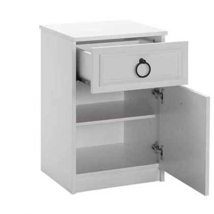 Κομοδίνο Hampton Megapap χρώμα λευκό 40x38x63εκ. Κομοδίνο Hampton Megapap χρώμα λευκό 40x38x63εκ.
