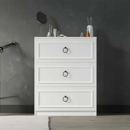 Συρταριέρα Hampton Megapap χρώμα λευκό 72x44x93εκ. Συρταριέρα Hampton Megapap χρώμα λευκό 72x44x93εκ.