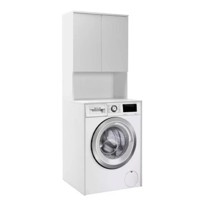 Έπιπλο πλυντηρίου Ceza Megapap χρώμα λευκό 65x60x182εκ. Έπιπλο πλυντηρίου Ceza Megapap χρώμα λευκό 65x60x182εκ.