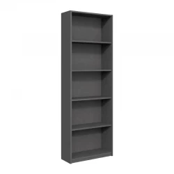Βιβλιοθήκη μελαμίνης Max Megapap χρώμα ανθρακί 58x23x170εκ.