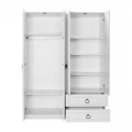Ντουλάπα ρούχων Hampton Megapap τετράφυλλη χρώμα λευκό 140x52x185εκ.