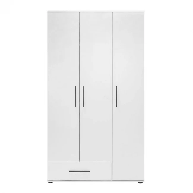 Ντουλάπα ρούχων Bianco Megapap τρίφυλλη με συρτάρια χρώμα λευκό 103x52x187εκ.