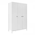Ντουλάπα ρούχων French Megapap τρίφυλλη χρώμα λευκό 125x54x196εκ.
