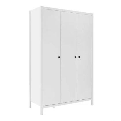 Ντουλάπα ρούχων French Megapap τρίφυλλη χρώμα λευκό 125x54x196εκ. Ντουλάπα ρούχων French Megapap τρίφυλλη χρώμα λευκό 125x54x196εκ.