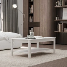 Τραπεζάκι σαλονιού Rustic Megapap χρώμα λευκό 103x60x40εκ.