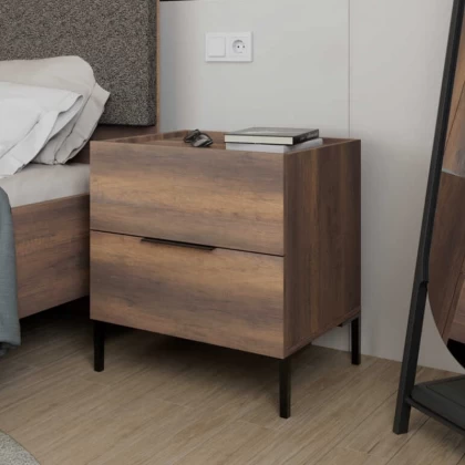 Κομοδίνο Oryana Megapap χρώμα καρυδί 55x44x59εκ. Κομοδίνο Oryana Megapap χρώμα καρυδί 55x44x59εκ.
