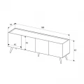 Έπιπλο τηλεόρασης Luna Megapap χρώμα florida oak 180x41x62εκ.
