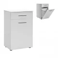 Ντουλάπι - Καλάθι απλύτων Diamond Megapap χρώμα λευκό gloss 52x38x83εκ.