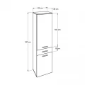 Ντουλάπι με καλάθι απλύτων Diamond Megapap χρώμα λευκό gloss 52x38x187εκ.