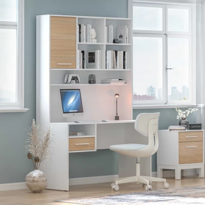 Γραφείο εργασίας London Megapap χρώμα λευκό - oak 120x60x196εκ. Γραφείο εργασίας London Megapap χρώμα λευκό - oak 120x60x196εκ.