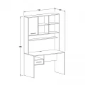 Γραφείο εργασίας London Megapap χρώμα λευκό - oak 120x60x196εκ.