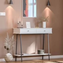 Κονσόλα Elite Megapap χρώμα λευκό του πάγου 100x40x88εκ.