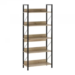 Βιβλιοθήκη Connect Megapap χρώμα florida oak 73x35x172εκ.
