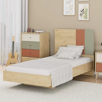 Κρεβάτι Terra Megapap χρώμα florida oak 100x200εκ. Κρεβάτι Terra Megapap χρώμα florida oak 100x200εκ.