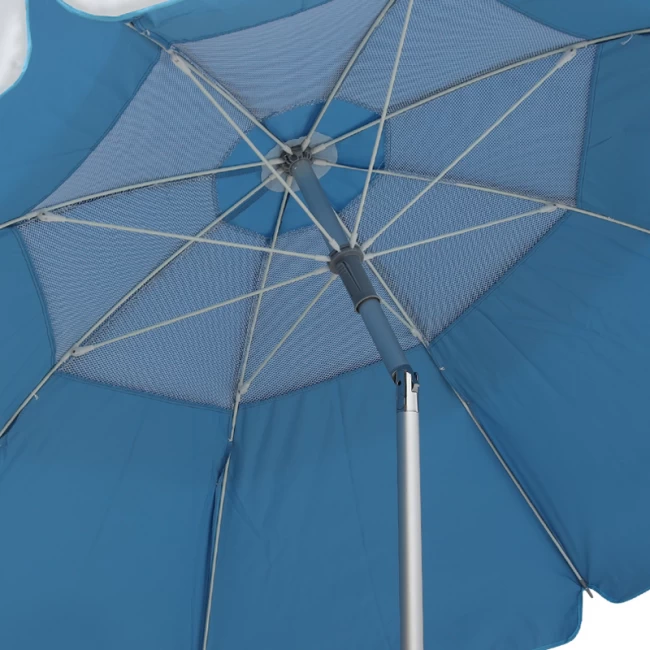 Ομπρέλα θαλάσσης αλουμινίου Malibu Megapap με UPF 50+ προστασία χρώμα ασημί - γαλάζιο Ø2m Ομπρέλα θαλάσσης αλουμινίου Malibu Megapap με UPF 50+ προστασία χρώμα ασημί - γαλάζιο Ø2m