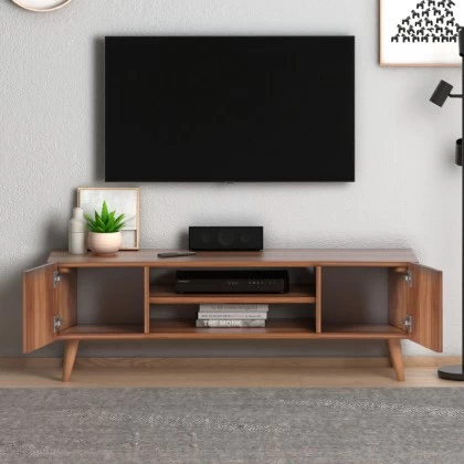 Έπιπλο τηλεόρασης Etna Megapap χρώμα καρυδί 120x30x40εκ. Έπιπλο τηλεόρασης Etna Megapap χρώμα καρυδί 120x30x40εκ.