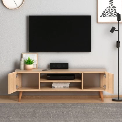 Έπιπλο τηλεόρασης Etna Megapap χρώμα oak 120x30x40εκ. Έπιπλο τηλεόρασης Etna Megapap χρώμα oak 120x30x40εκ.