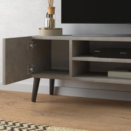 Έπιπλο τηλεόρασης Etna Megapap χρώμα γκρι ρετρό 120x30x40εκ. Έπιπλο τηλεόρασης Etna Megapap χρώμα γκρι ρετρό 120x30x40εκ.