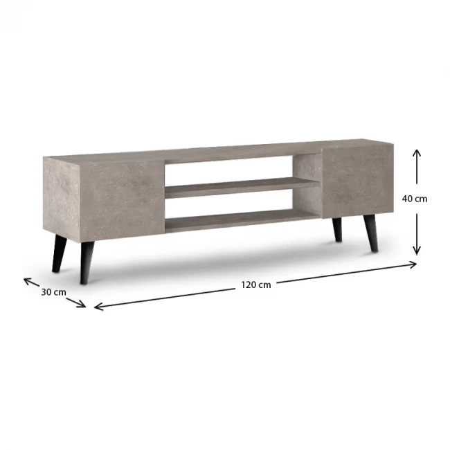 Έπιπλο τηλεόρασης Etna Megapap χρώμα γκρι ρετρό 120x30x40εκ.