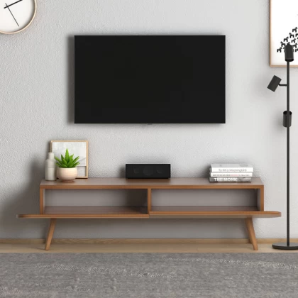 Έπιπλο τηλεόρασης Lotus Megapap χρώμα καρυδί 120x30x40εκ. Έπιπλο τηλεόρασης Lotus Megapap χρώμα καρυδί 120x30x40εκ.