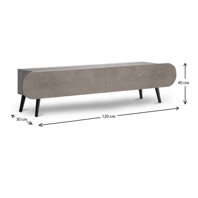 Έπιπλο τηλεόρασης Lotus Megapap χρώμα γκρι ρετρό 120x30x40εκ.