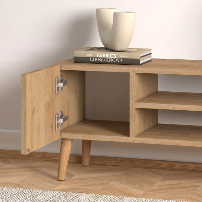 Έπιπλο τηλεόρασης Porto Megapap από μελαμίνη χρώμα oak 90x32x42εκ.
