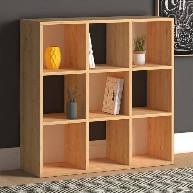 Βιβλιοθήκη Cube Megapap από μελαμίνη χρώμα oak 90x30x90εκ. Βιβλιοθήκη Cube Megapap από μελαμίνη χρώμα oak 90x30x90εκ.